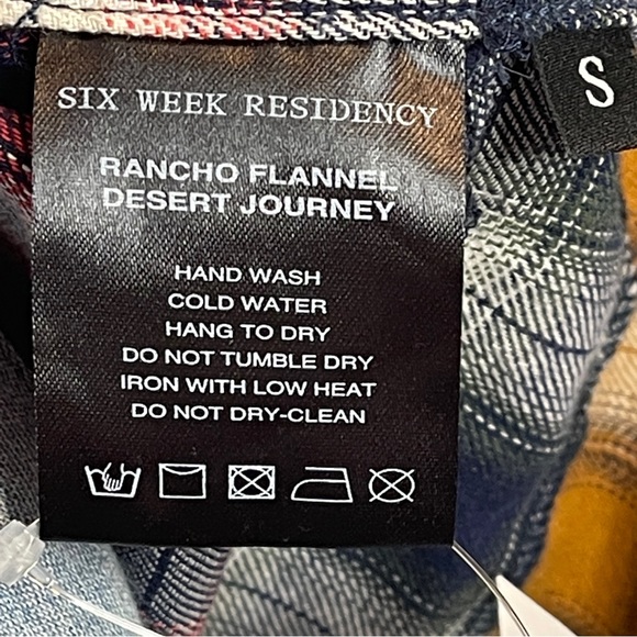 Six Week residency flannel shirt Patchwork Plaid Western Snap Shirt Men’s Small - Picture 7 of 7